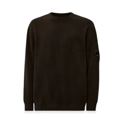 C.P. Company Cotton Chenille Crewneck Sweater "Black"