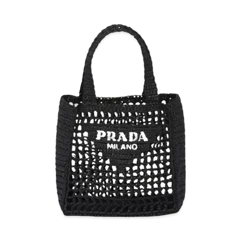 PRADA Small Crochet Tote Bag "Black"