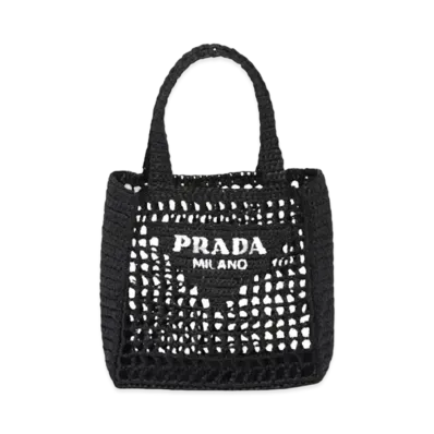PRADA Small Crochet Tote Bag "Black"
