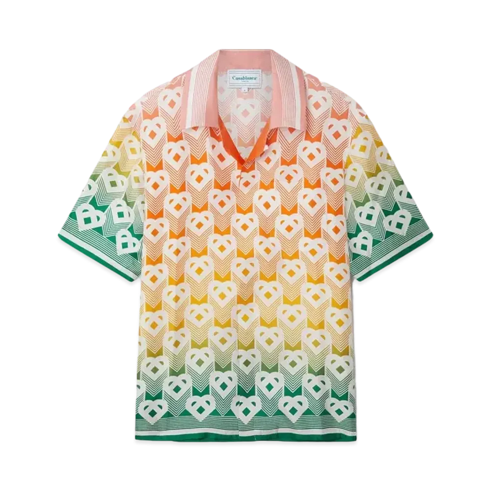 Casablanca Gradient Heart Monogram Silk Shirt "Multi"