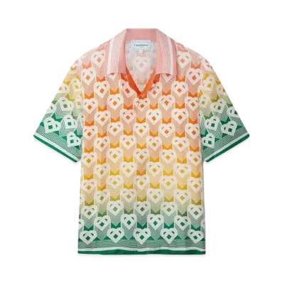 Casablanca Gradient Heart Monogram Silk Shirt "Multi"