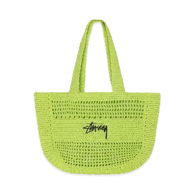 Stussy Raffia Tote Bag "Lime"