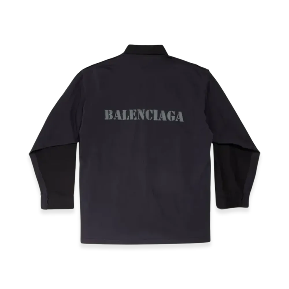 BALENCIAGA Stencil Type Hybrid Oversized Shirt "Black"