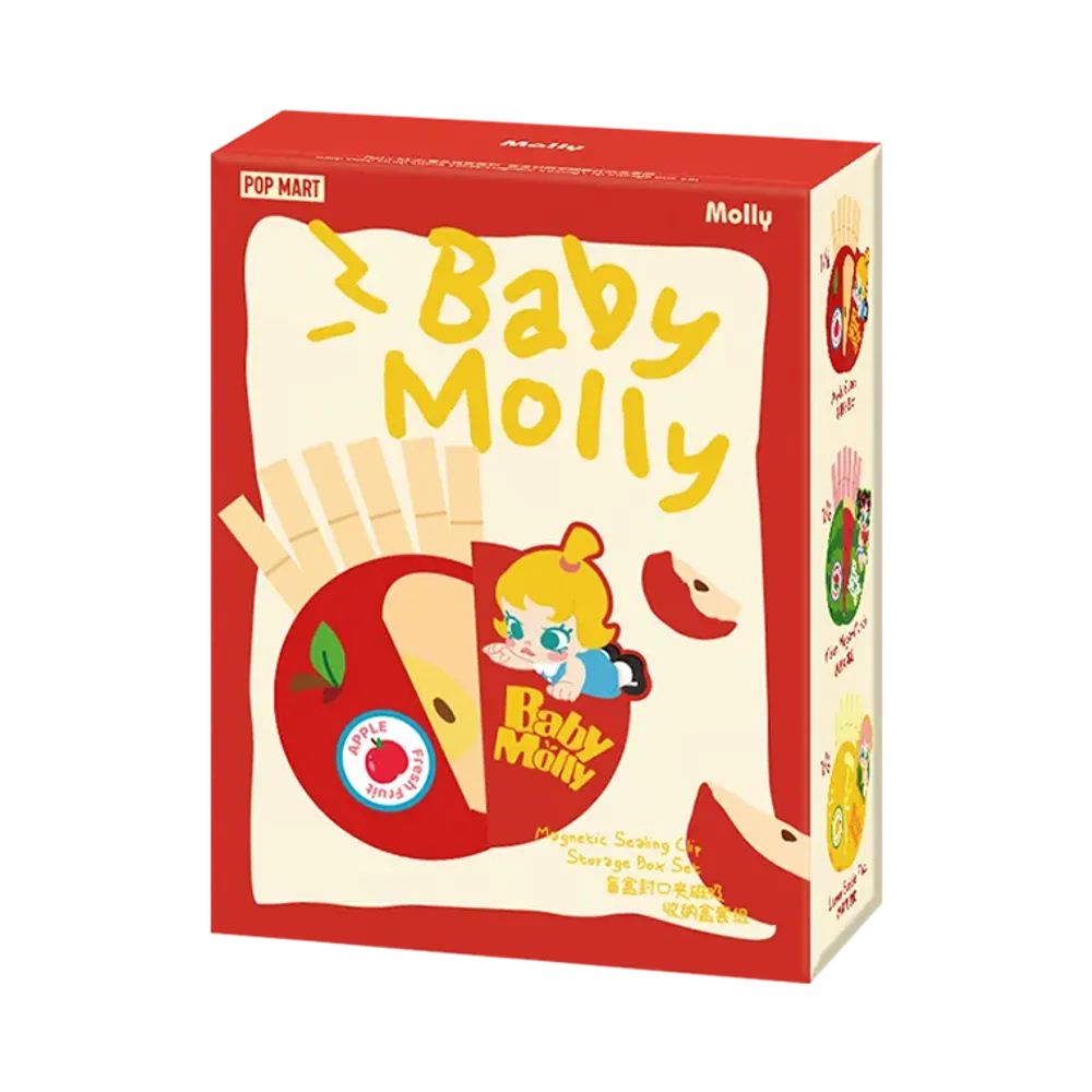 POP MART Baby Molly Fruity Aroma Series-Magnetic Sealing Clip Storage Box Set [Piece]