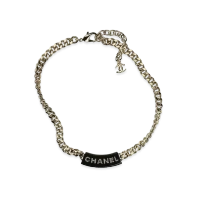 CHANEL Necklace Metal Crystal "Gold/Black"
