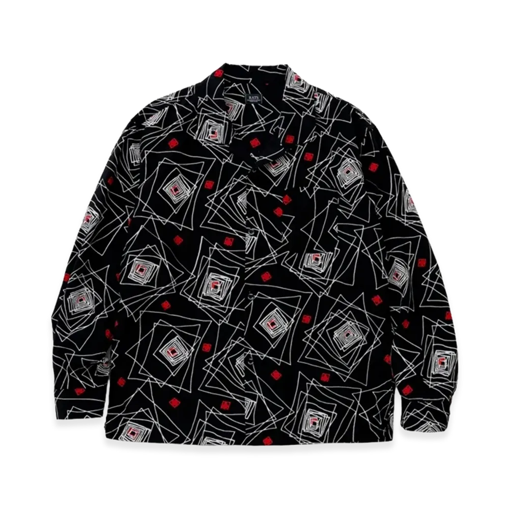RATS Geometric L/S Shirt "Black"