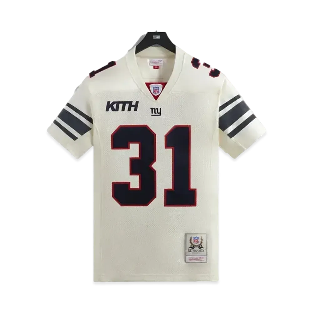 Kith x the NFL: Giants Mitchell x Ness Jason Sehorn Jersey "Sandrift"