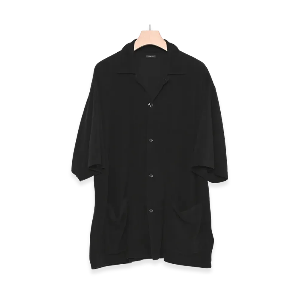 COMOLI C/CA Pile S/S Shirt "Black"