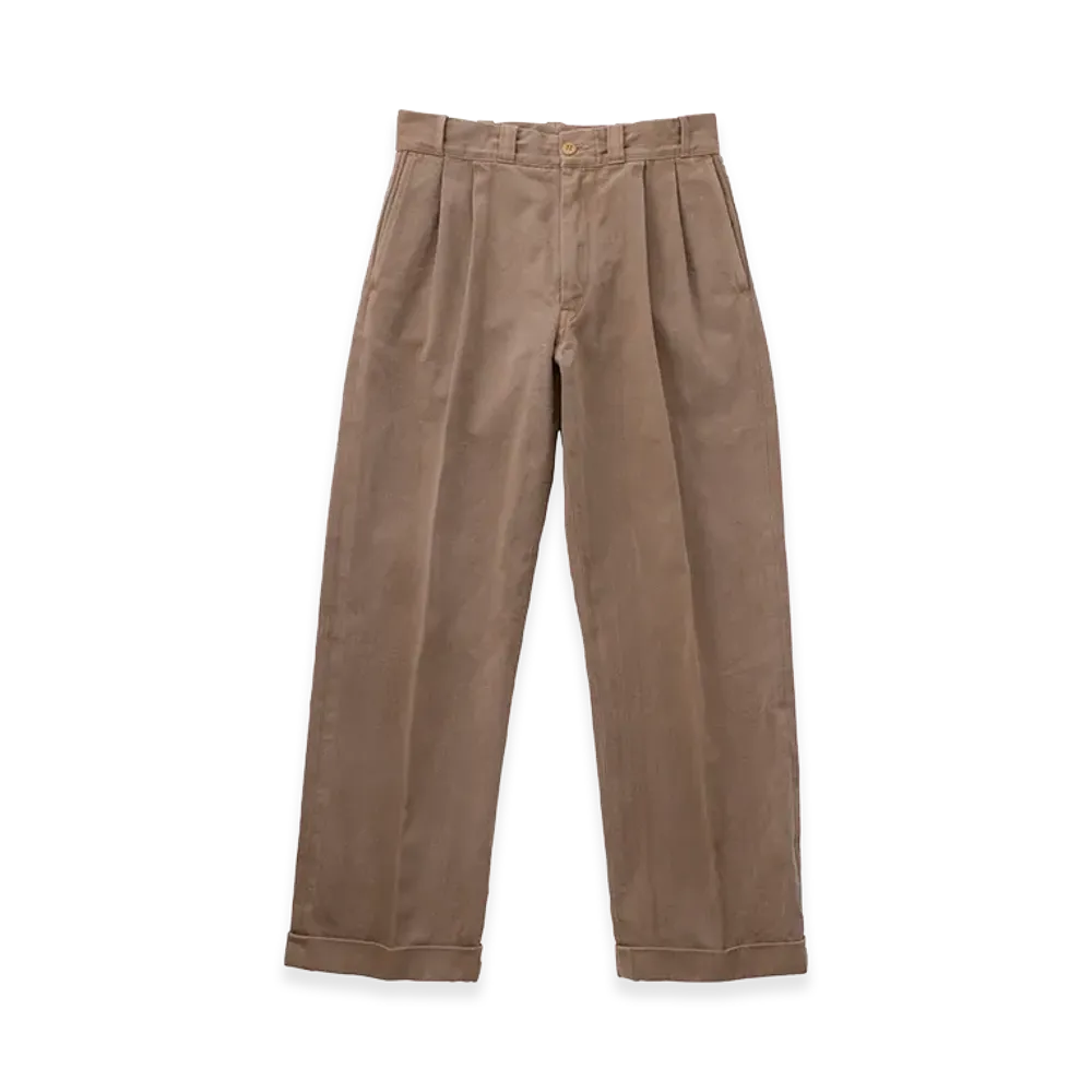 T.T Taiga Takahashi LOT.201 Work Trousers "Natural Dyed Walnut Beige"