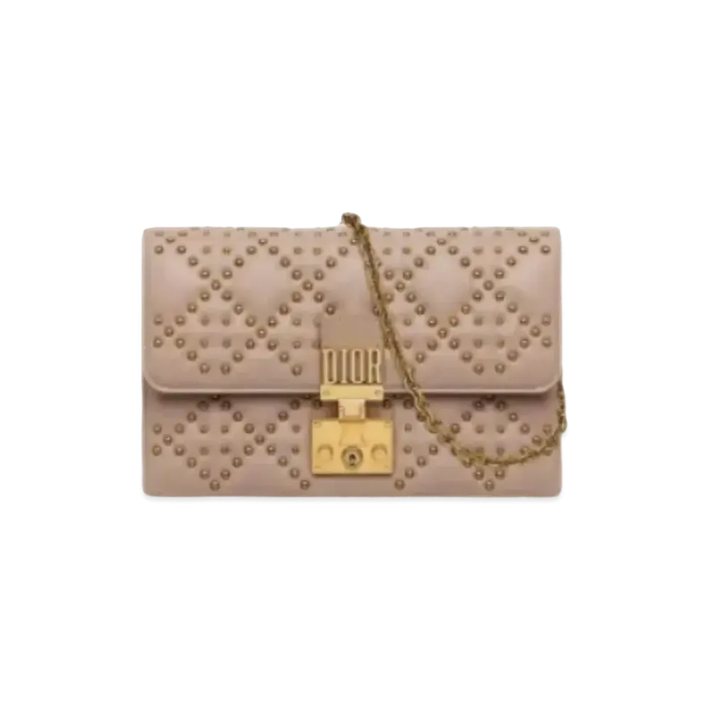 Dior Cannage Pattern Lambskin Wallet "Pink"