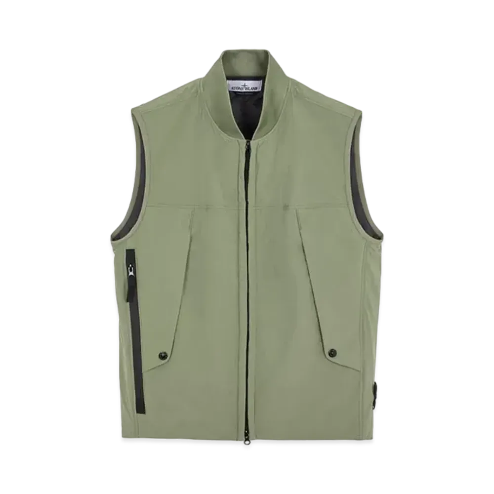 Stone Island G0121 Soft Shell-R_E.DYE Technology In Recycled Polyester With PRIMALOFT Insulation Technology "Musk Green"