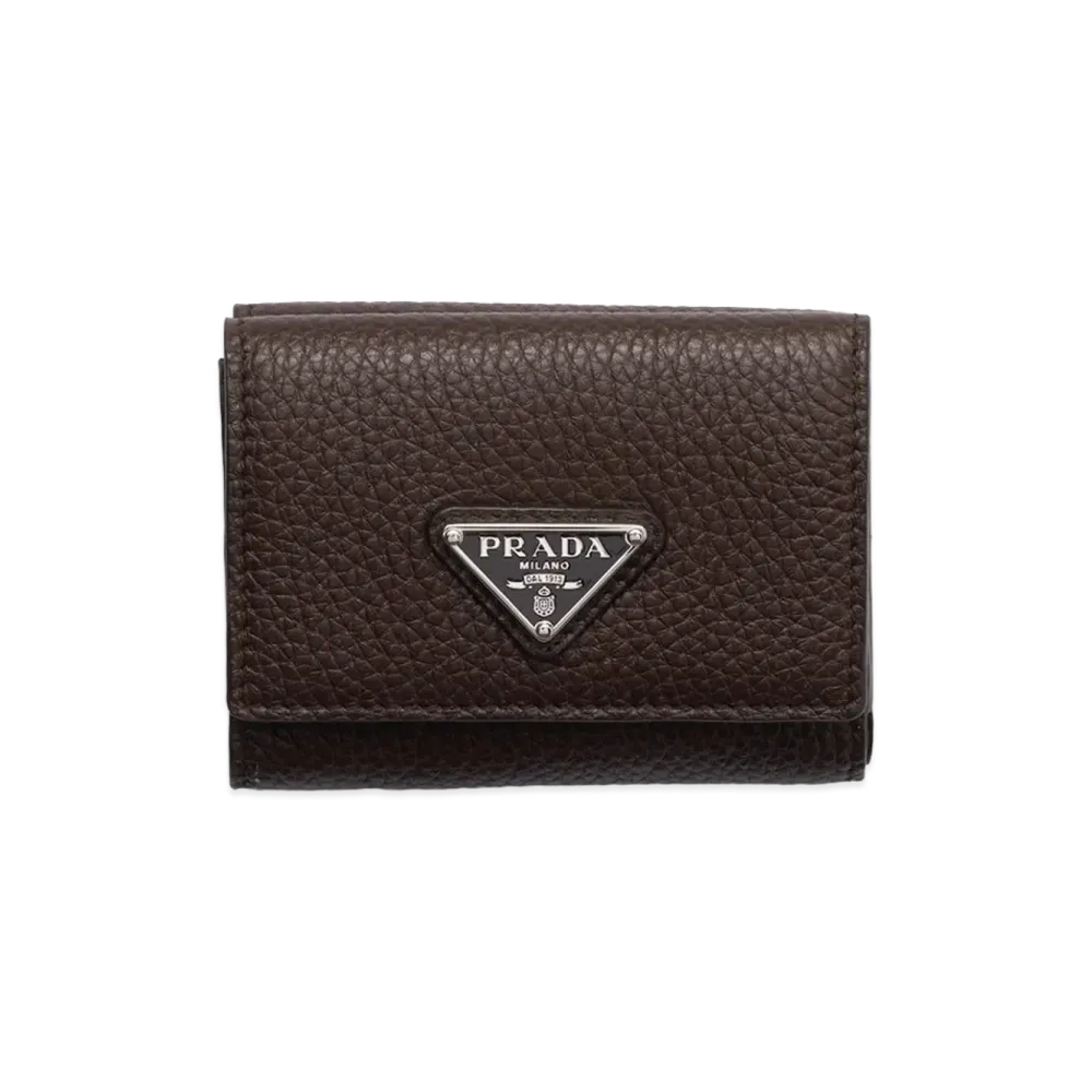 PRADA Vitello Daino Leather Wallet "Coffee/Marble"