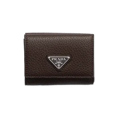 PRADA Vitello Daino Leather Wallet "Coffee/Marble"