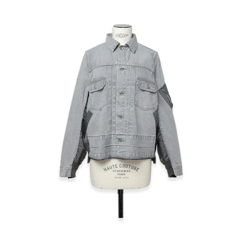 sacai Denim x Nylon Twill Jacket "Gray"