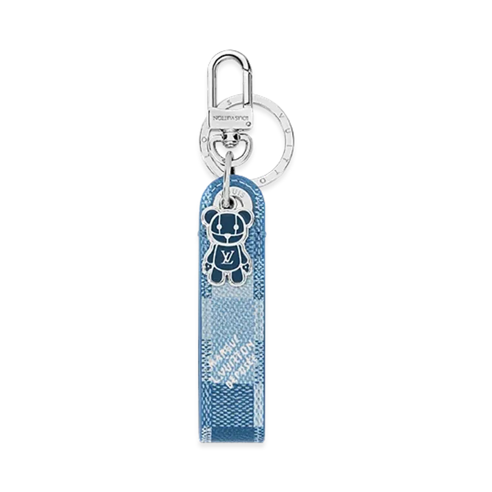 Louis Vuitton Key Holder & Bag Charm LV Louis Bear Dragonne "Blue"