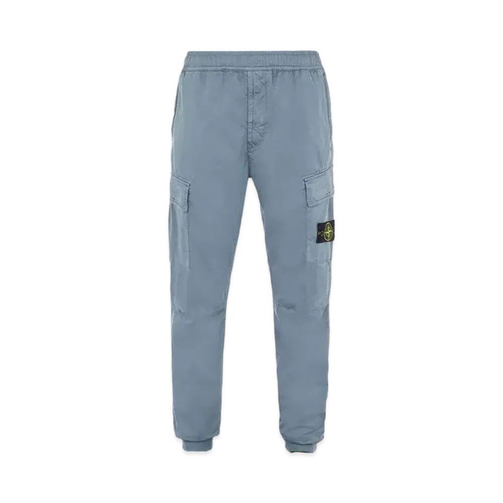 Stone Island 31314 STRETCH COTTON WOOL SATIN_REGULAR TAPERED FIT "Pastel Blue"