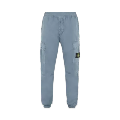 Stone Island 31314 STRETCH COTTON WOOL SATIN_REGULAR TAPERED FIT "Pastel Blue"