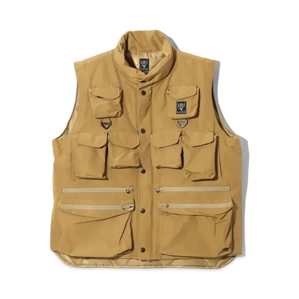 SOUTH2 WEST8 Multi Pocket Zipped Down Vest "Beige"