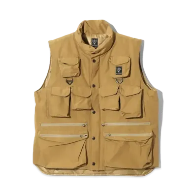 SOUTH2 WEST8 Multi Pocket Zipped Down Vest "Beige"