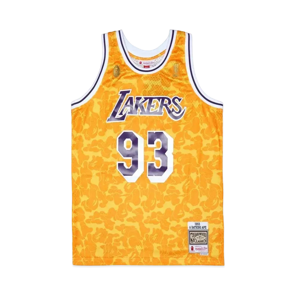 A BATHING APE x Mitchell&Ness x NBA LOS ANGELES LAKERS Jersey Tanktop "Yellow"