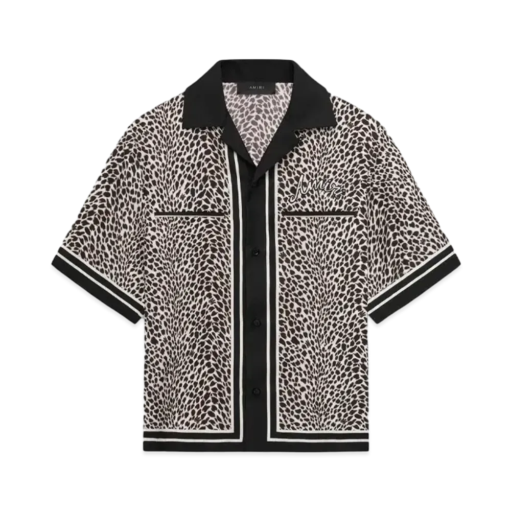 AMIRI MA Leopard Bowling Shirt "Black Birch"