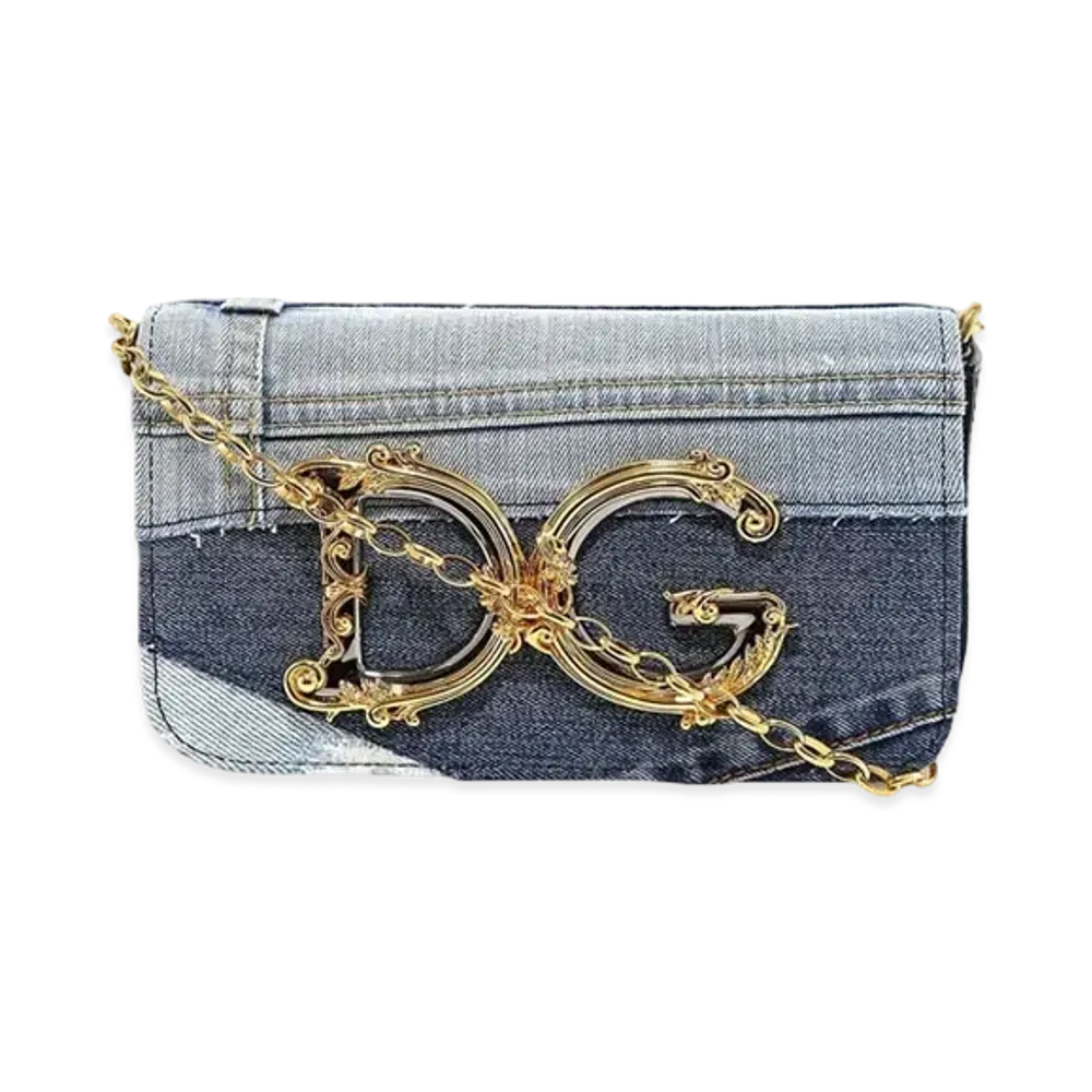 Dolce&Gabbana DG Girls Clutch Denim Patchwork & Smooth Calfskin "Blue"