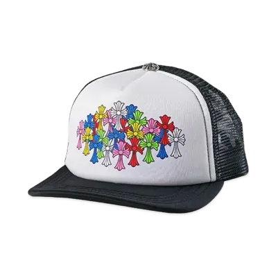 Chrome Hearts Trucker Cap Cemetery King Taco Cross "Black/White"