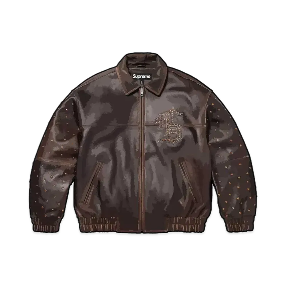 Supreme Gem Studded Leather Jacket 