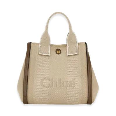 Chloe Women's Canvas Small Chloa Carry Shopping Bag "Beige"
