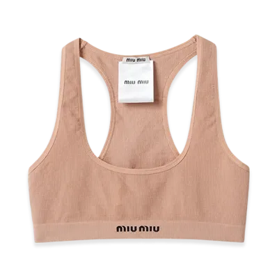MIU MIU Women's Seamless Racerback Top "White"