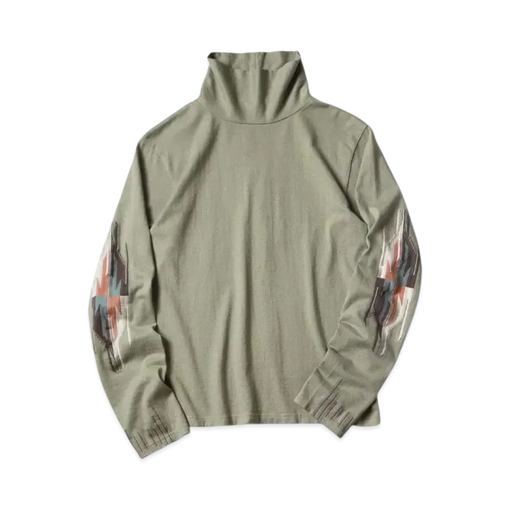 KAPITAL Ortega High Neck Long Tee "Green"