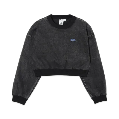 X-Girl Woven Cropped Crewneck Top "Black"