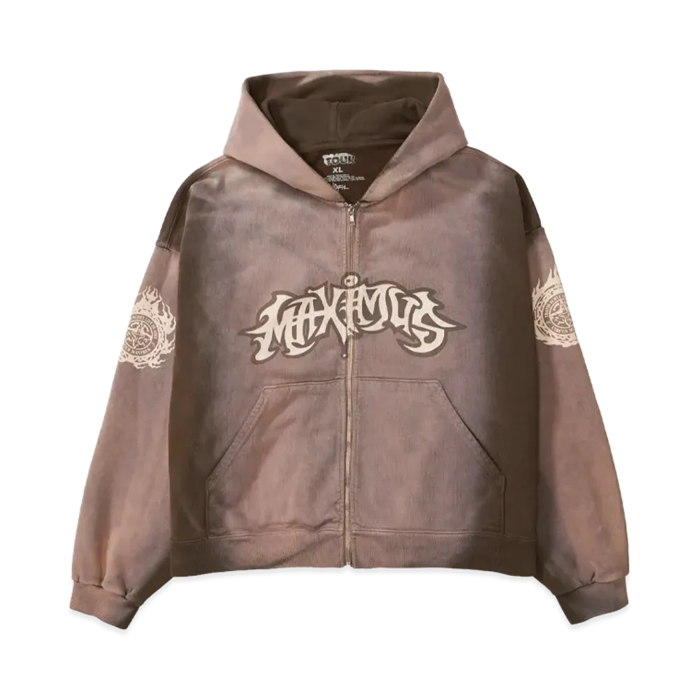 Travis Scott Cactus Jack Maximus Dragon Zip Hoodie "Brown"