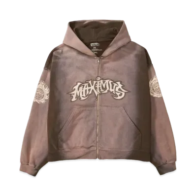 Travis Scott Cactus Jack Maximus Dragon Zip Hoodie "Brown"