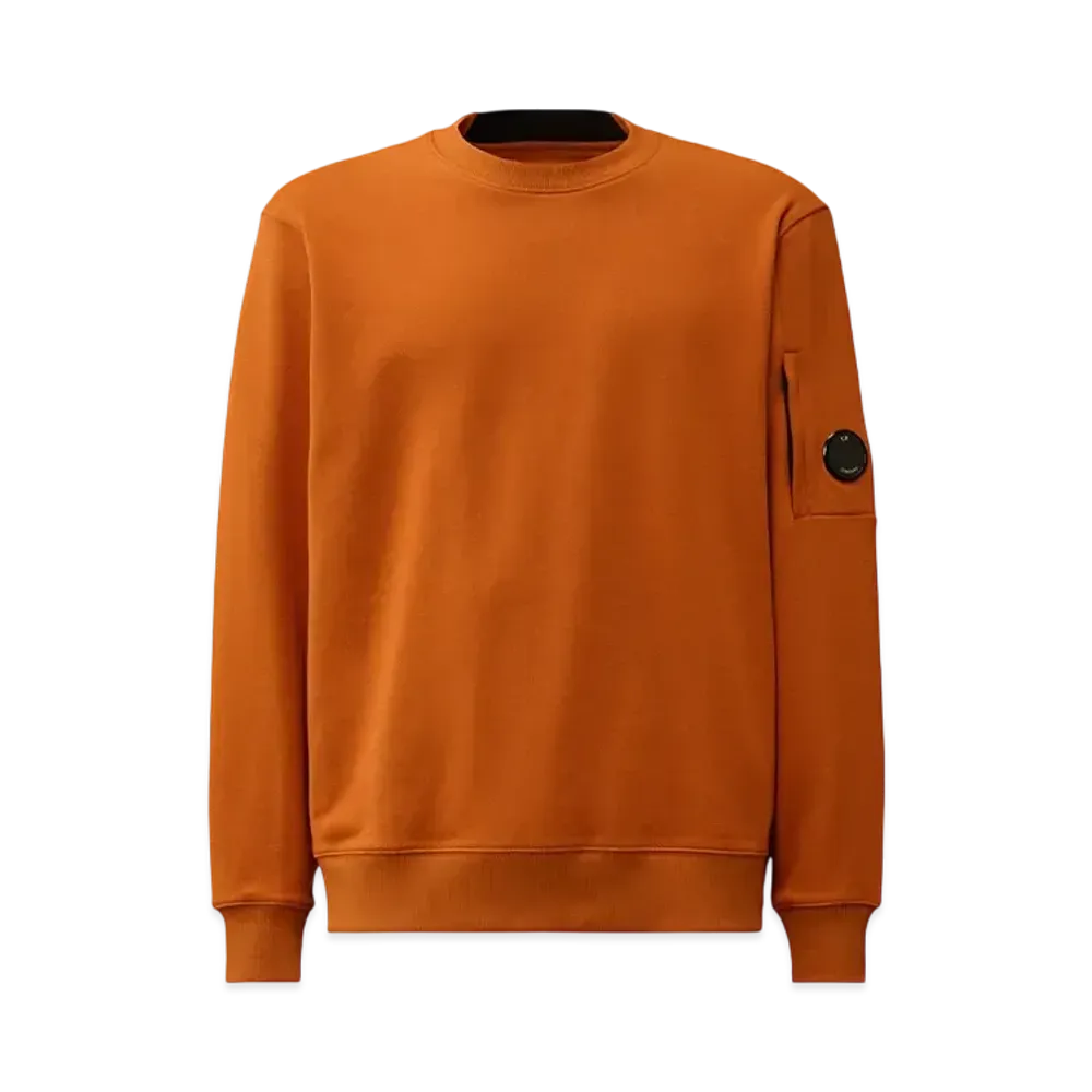 C.P Company Diagonal Raised Fleece Crew Neck Lens Sweatshirt "Bombay Brown"