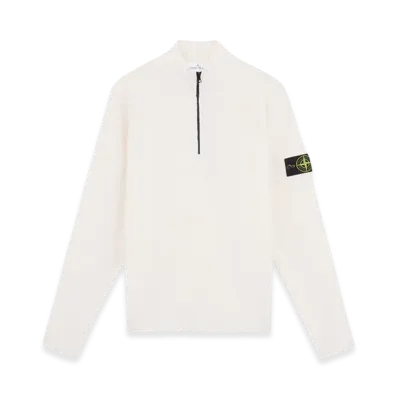Stone Island 548B6 RWS Geelong Wool Loose Fit Half Zipper Sweater - 24FW "Natural White"