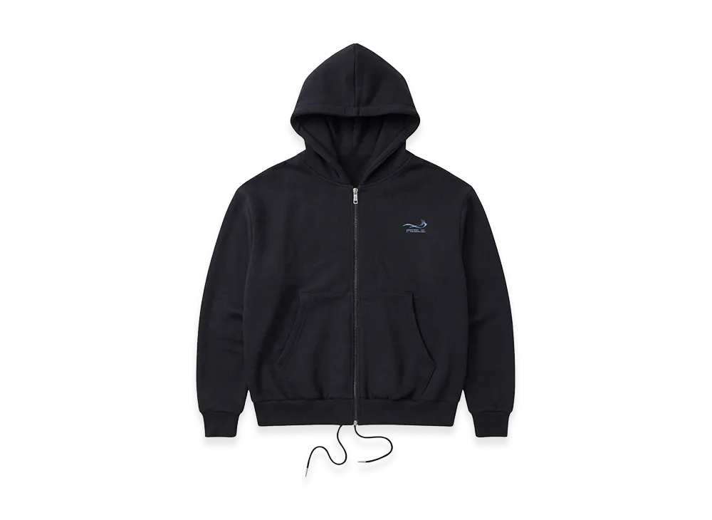 FEELS. Premium Weight Zip Up Hoodie "Black"