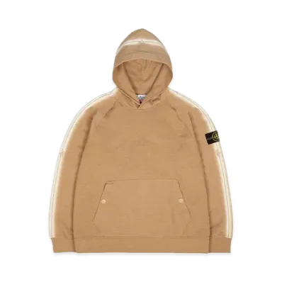 Supreme x Stone Island Stripe Hooded Sweatshirt "Tan"