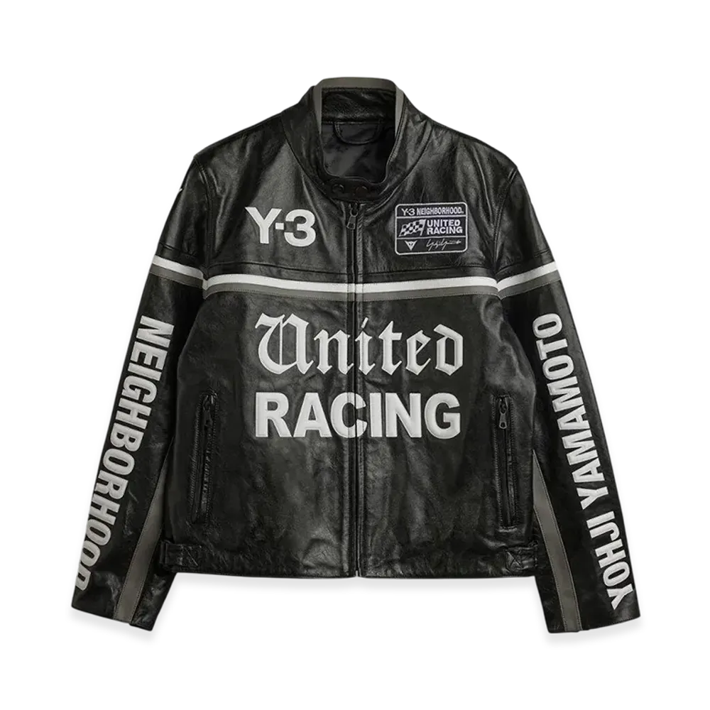 Y-3 x NEIGHBORHOOD Leather Racer Jacket "Black"