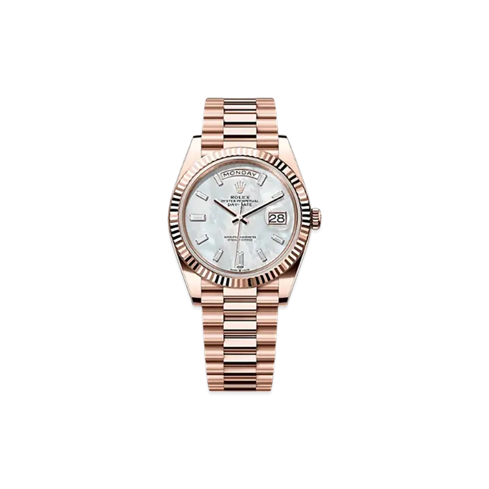 ROLEX Day-Date 40mm Everose Gold 228235 "White Mother-of-Pearl"