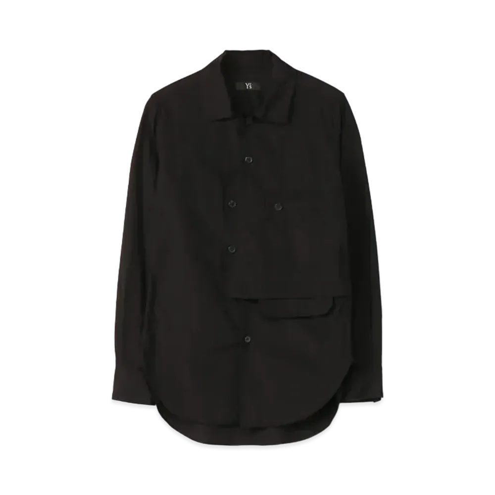 Yohji Yamamoto Y's 100/2 BROAD LAYERED BLOUSE "Black"