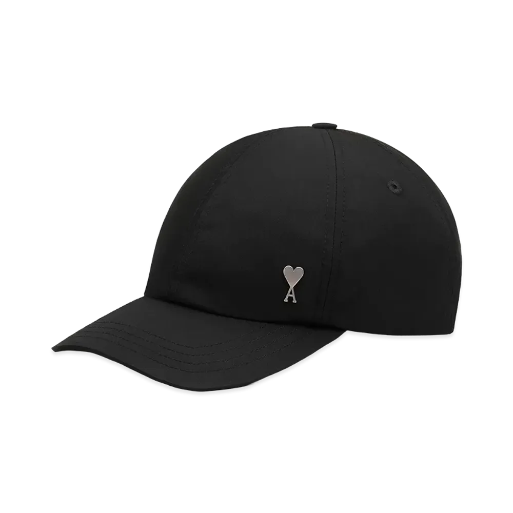 AMI PARIS Nylon Ami De Coeur Stud Cap "Black"
