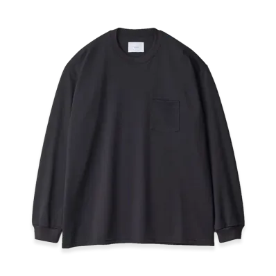 ssstein Supima Cotton Oversized Long Sleeve Pocket Tee "Dark Navy"
