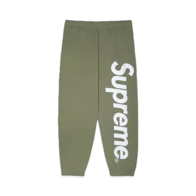Supreme Satin Applique Sweatpant (23FW) "Light Olive"