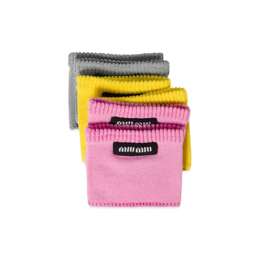 MIUMIU Women's Viscose Socks "Grey/Yellow/Pink"