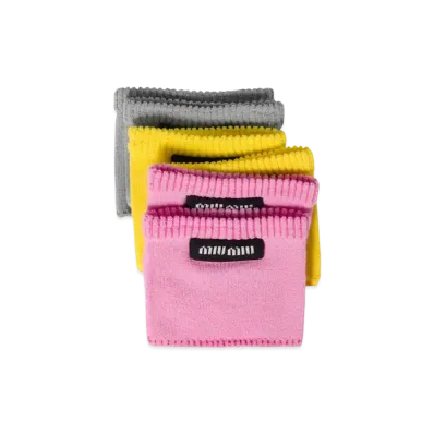 MIUMIU Women's Viscose Socks "Grey/Yellow/Pink"
