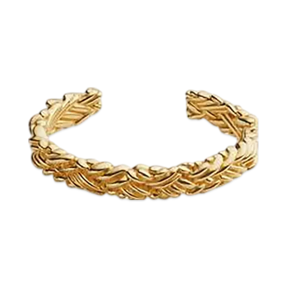 Bottega Veneta Intreccio Thin Cuff Bracelet "Yellow Gold"
