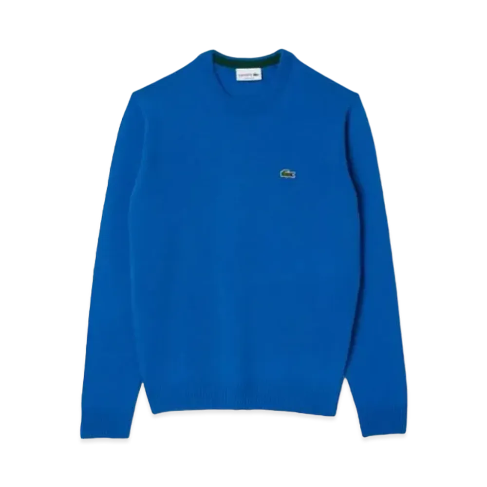 LACOSTE Sustainable Wool Knit One Point Sweater "Blue"