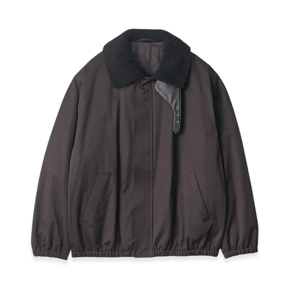 ssstein Mouton Collar Padded Jacket "Black"