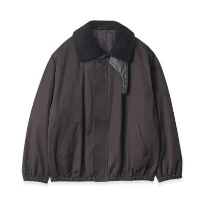 ssstein Mouton Collar Padded Jacket "Black"